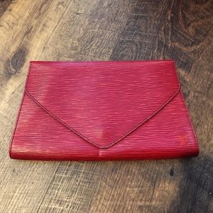LOUIS VUITTON RED EPI LEATHER CLUTCH